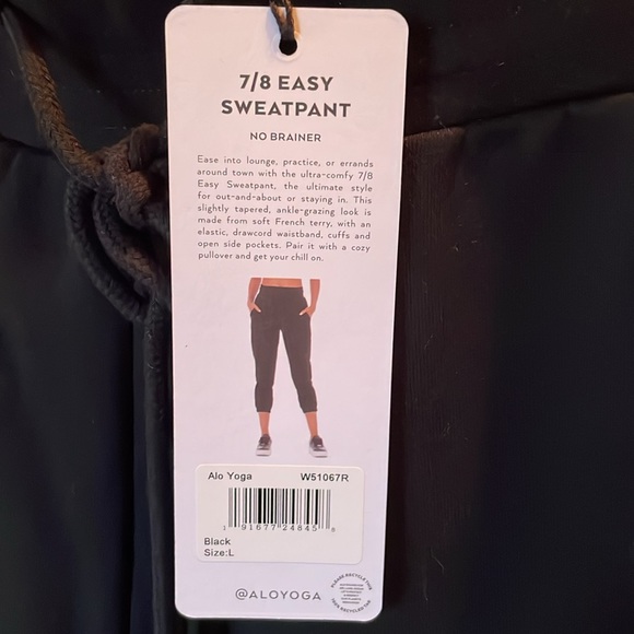 NWT L ALO YOGA 7/8 easy sweatpants - Picture 2 of 5